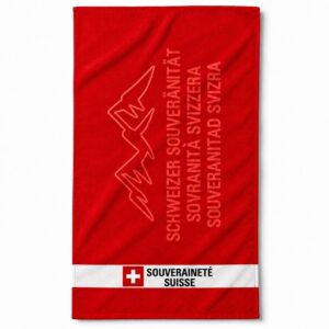 Drap de Plage Exclusif «Souveraineté» – Design Suisse & Finition Velours Premium